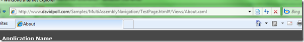 Address bar after navigating